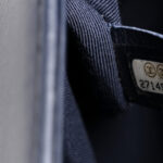 Calfskin Chevron Quilted Braided Medium Boy Flap White Navy - Image 7