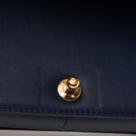 Calfskin Chevron Quilted Braided Medium Boy Flap White Navy - Image 8