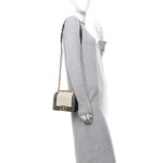 Calfskin Chevron Quilted Braided Small Boy Flap White Navy - Image 2