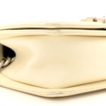 Calfskin Chevron Quilted Small Boy Flap White - Image 8