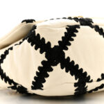 Calfskin Crochet Medium Chanel 19 Flap White Black - Image 9
