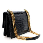 Calfskin Crocodile Embossed Medium Monogram Sunset Black - Image 3