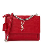 Calfskin Crocodile Embossed Medium Monogram Sunset Rouge Eros - Image 11