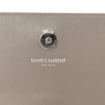 Calfskin Crocodile Embossed Monogram Sunset Chain Wallet Fog - Image 8