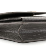 Calfskin Crocodile Embossed Monogram Sunset Chain Wallet Fog - Image 11