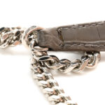 Calfskin Crocodile Embossed Monogram Sunset Chain Wallet Fog - Image 12