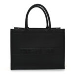 Calfskin Embossed Medium Book Tote Black - Image 4