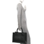 Calfskin Embossed Medium Book Tote Black - Image 2
