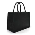Calfskin Embossed Medium Book Tote Black - Image 3