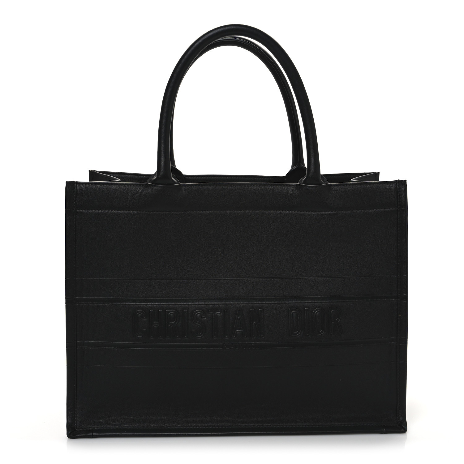 Calfskin Embossed Medium Book Tote Black15 Calfskin Embossed Medium Book Tote Black - Image 1