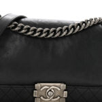 Calfskin Medium Boy Reverso Flap Black - Image 9