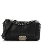 Calfskin Medium Boy Reverso Flap Black