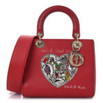 Calfskin Niki De Saint Phalle Medium Supple Lady Dior Red - Image 3