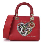 Calfskin Niki De Saint Phalle Medium Supple Lady Dior Red
