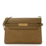Calfskin Nubuk Suede Crocodile Embossed Manhattan Baguette Dark Ocra - Image 11