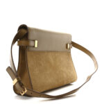 Calfskin Nubuk Suede Crocodile Embossed Manhattan Baguette Dark Ocra - Image 3