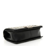 Calfskin Pearl Chevron Medium Boy Flap Black - Image 4