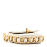 Calfskin Quilted Mini Framing Chain Bag White - Image 4