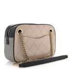 Calfskin Stitched Button Up Camera Case Pink Black - Image 5