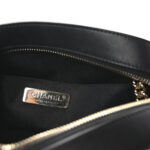 Calfskin Stitched Button Up Camera Case Pink Black - Image 8