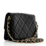 Calfskin Strass Quilted Mini Flap Black - Image 11