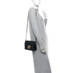 Calfskin Strass Quilted Mini Flap Black - Image 2