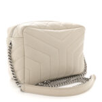 Calfskin Y Quilted Monogram Small Loulou Bowling Bag Ivory - Image 4