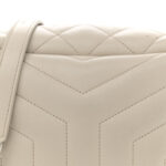 Calfskin Y Quilted Monogram Small Loulou Bowling Bag Ivory - Image 8