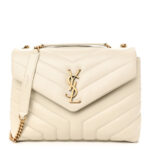 Calfskin Y Quilted Monogram Small Loulou Chain Satchel Crema Soft - Image 10