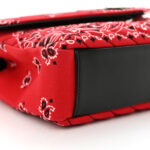 Canvas Bandana Matelasse Chevron Medium College Bag Red - Image 9