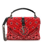 Canvas Bandana Matelasse Chevron Medium College Bag Red