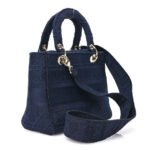 Canvas Embroidered Cannage Medium Lady D-Lite Navy - Image 3