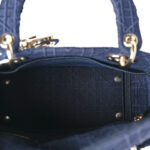 Canvas Embroidered Cannage Medium Lady D-Lite Navy - Image 6