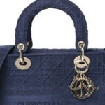 Canvas Embroidered Cannage Medium Lady D-Lite Navy - Image 9