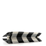Canvas Embroidered Checkered Book Tote Black White - Image 4