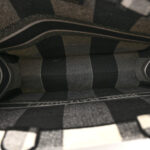 Canvas Embroidered Checkered Book Tote Black White - Image 5