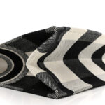 Canvas Embroidered Checkered Book Tote Black White - Image 9