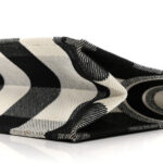 Canvas Embroidered Checkered Book Tote Black White - Image 10