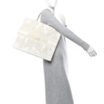 Canvas Embroidered Large Around The World Book Tote Gold - Image 2