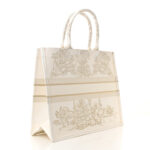 Canvas Embroidered Large Around The World Book Tote Gold - Image 3