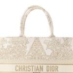 Canvas Embroidered Large Around The World Book Tote Gold - Image 8