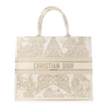 Canvas Embroidered Large Around The World Book Tote Gold