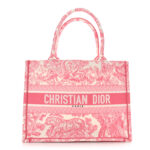 Canvas Embroidered Medium Dioriviera Toile De Jouy Book Tote Peony Pink