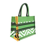 Canvas Embroidered Medium Jungle Pop Book Tote Green Multicolor - Image 3