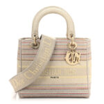 Canvas Embroidered Medium Lady D-Lite Beige Multicolor - Image 11