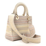Canvas Embroidered Medium Lady D-Lite Beige Multicolor - Image 3