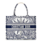 Canvas Embroidered Medium Reve d'Infini Book Tote Blue - Image 13