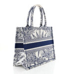 Canvas Embroidered Medium Reve d'Infini Book Tote Blue - Image 3