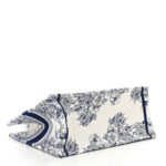 Canvas Embroidered Medium Reve d'Infini Book Tote Blue - Image 4