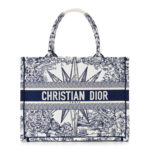 Canvas Embroidered Medium Reve d'Infini Book Tote Blue